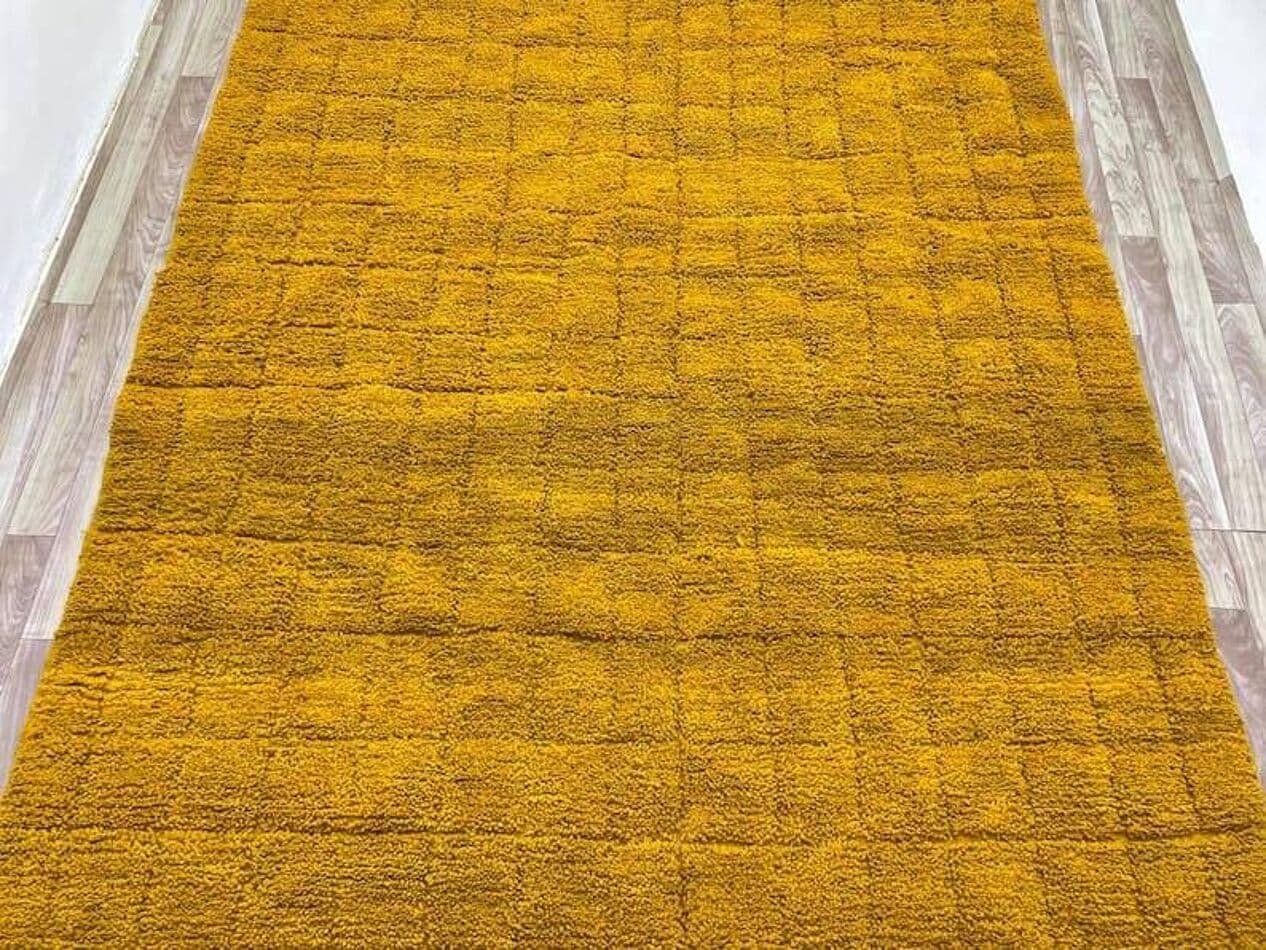 Handwoven rug 150x250 cm, wool, yellow, Morocco - 207965