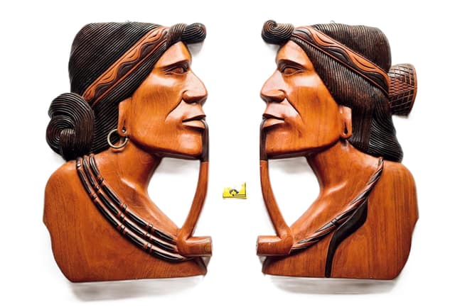 Duże rzeźby ścienne z lat 70. XX wieku, zestaw 2 sztuk., zestaw 2 sztuk - WYMIARY