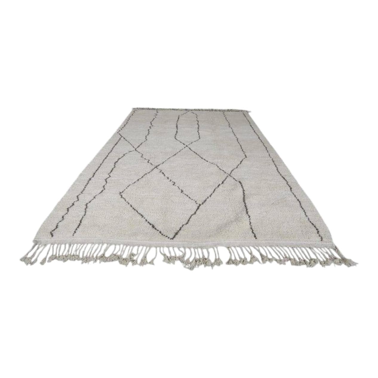 Handwoven rug 150x250 cm, wool, white, Morocco