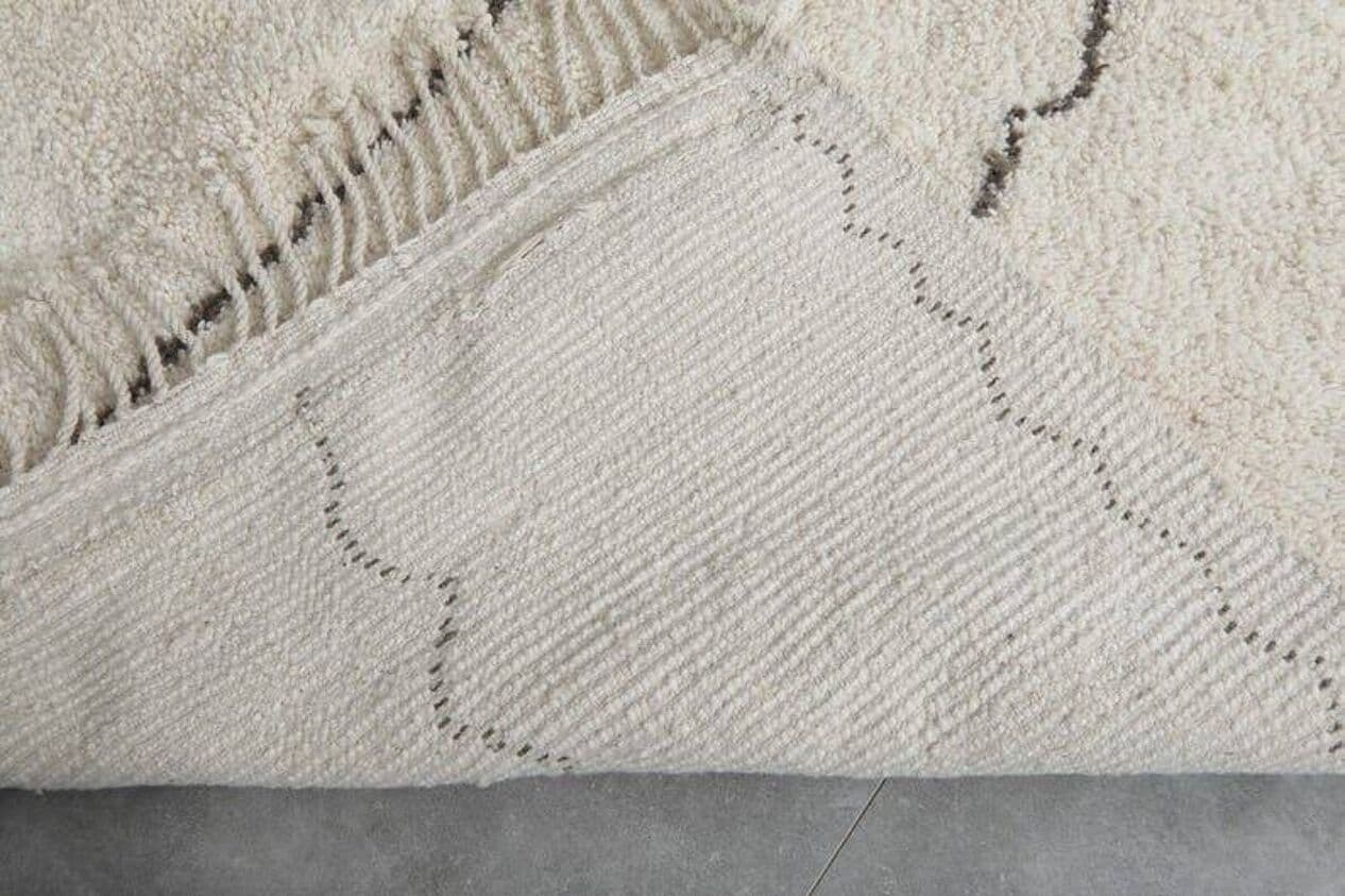 Handwoven rug 150x250 cm, wool, white, Morocco - 207939