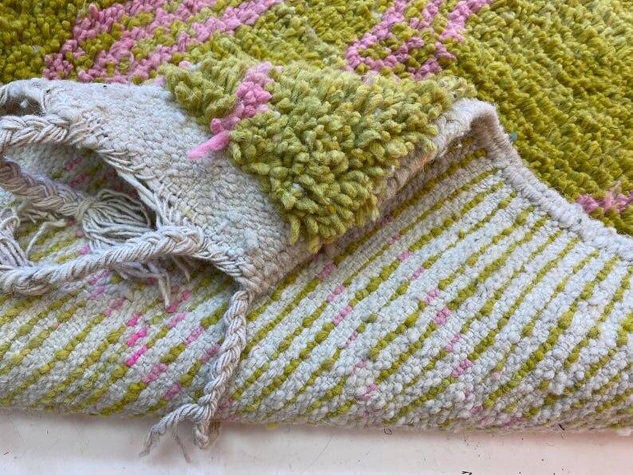 Ręcznie tkany dywan 140x260 cm, wełna, złoty, Maroko - 207918