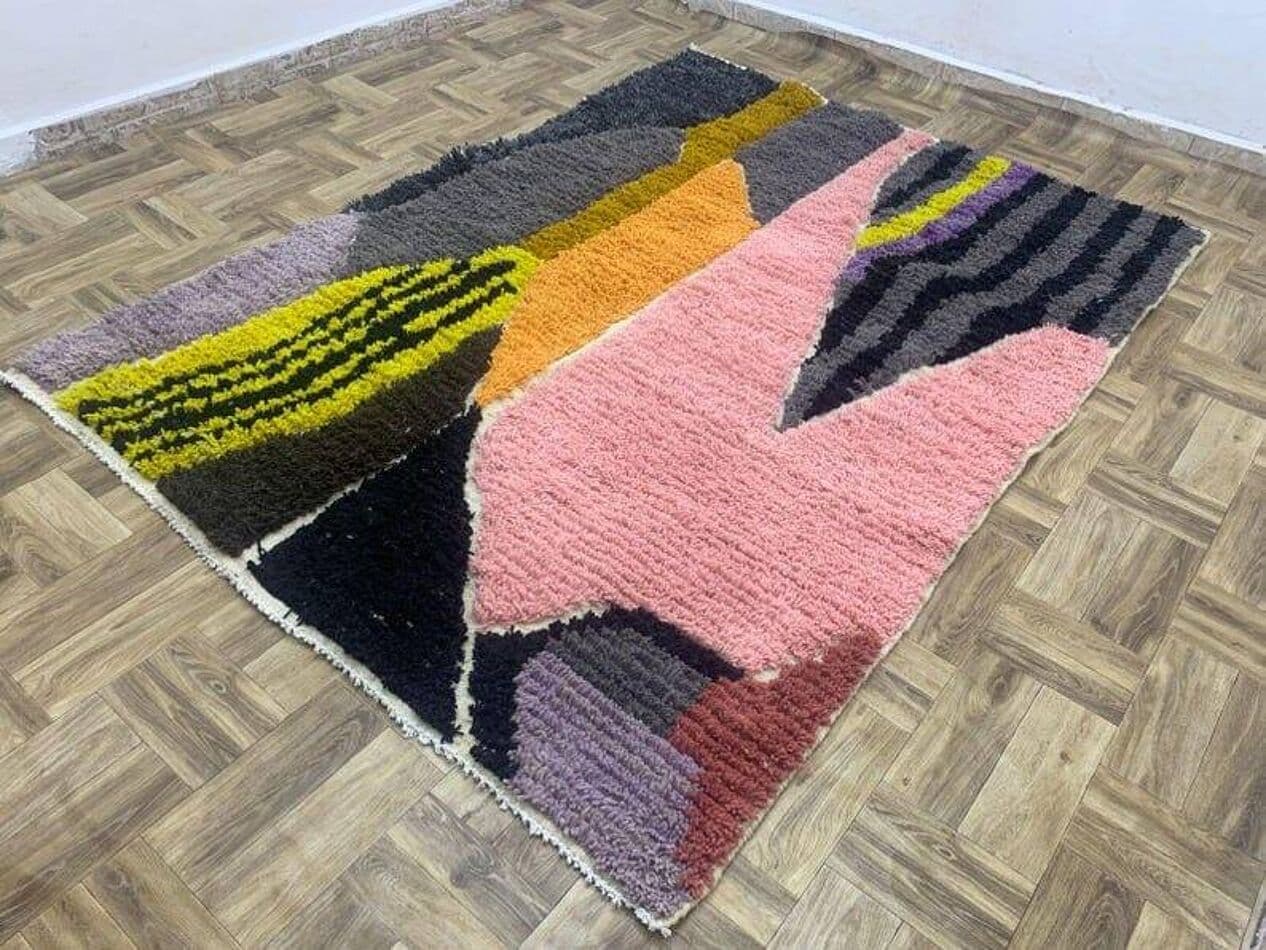 Ręcznie tkany dywan 200x300 cm, wełna, multikolor, Maroko - 207892