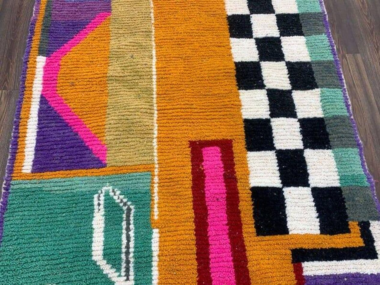 Ręcznie tkany dywan 200x300 cm, wełna, wielokolorowy, Maroko - 207882