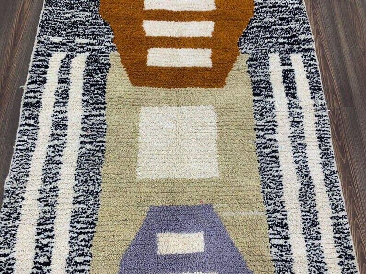 Ręcznie tkany dywan 150x250 cm, wełna, multikolor, Maroko - 207872