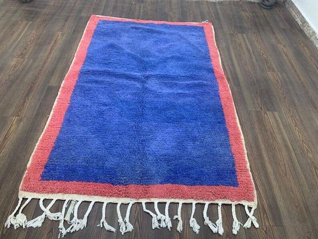 Ręcznie tkany dywan 150x250 cm, wełna, niebieski, Maroko - 207864