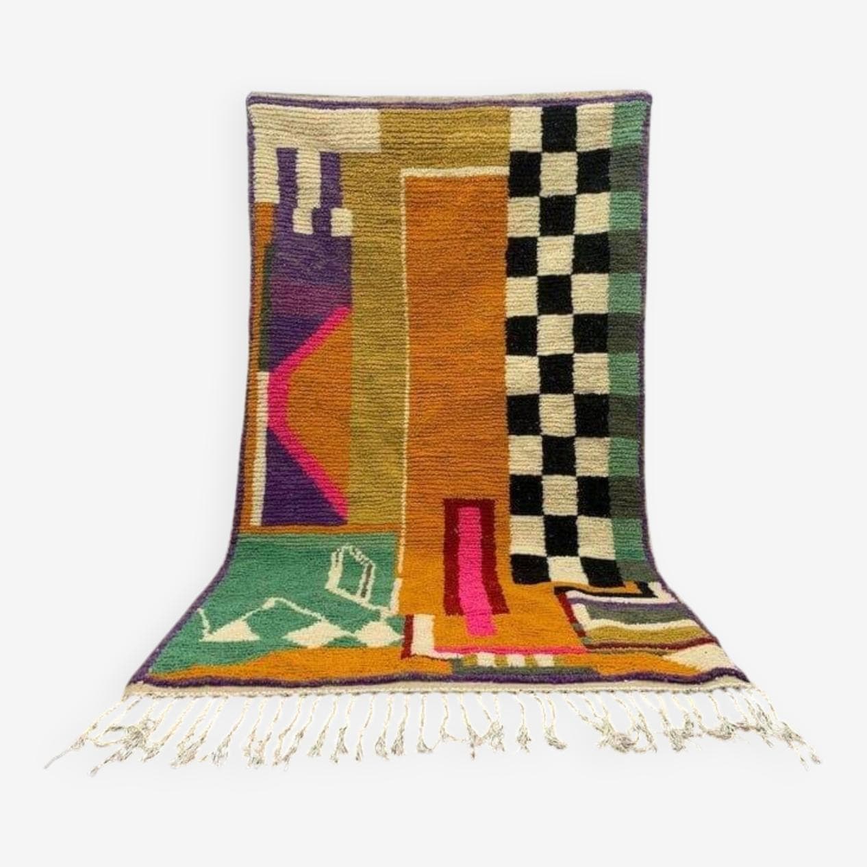 Ręcznie tkany dywan 150x250 cm, wełna, multikolor, Maroko - 207849