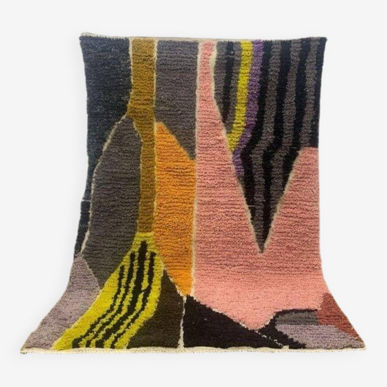 Ręcznie tkany dywan 140x260 cm, wełna, wielokolorowy, Maroko - 207842