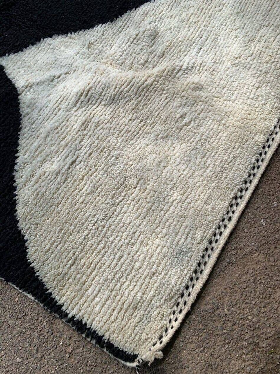 Ręcznie tkany dywan 150x250 cm, wełna, czarny, biały, Maroko - 207839