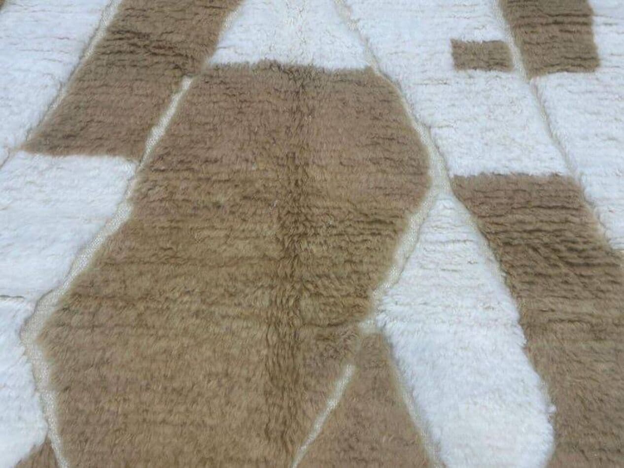 Ręcznie tkany dywan 140x260 cm, wełna, beżowy, Maroko - 207824