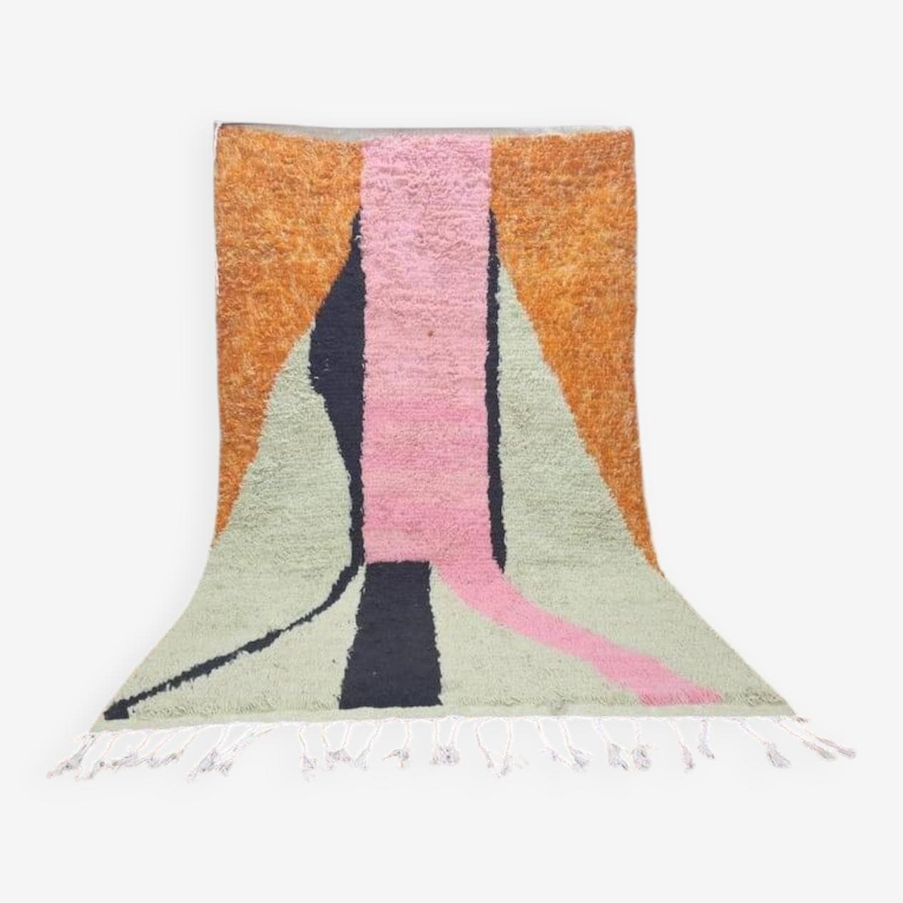 Ręcznie tkany dywan 140x260 cm, wełna, multikolor, Maroko - 207807