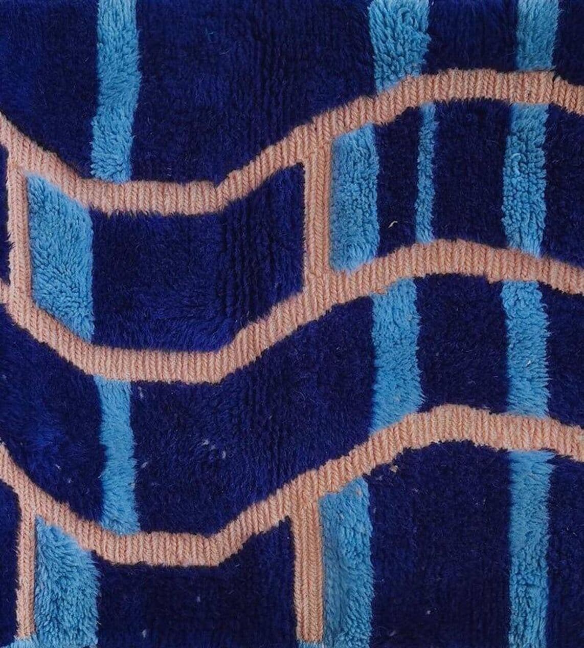 Ręcznie tkany dywan 200x300 cm, wełna, granatowy, Maroko - 207805