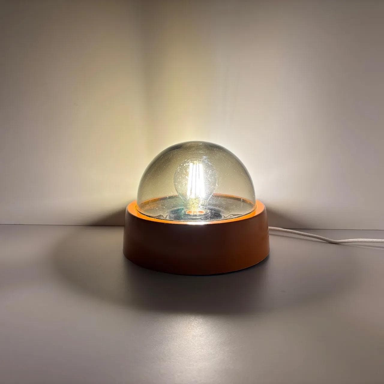 Orange Space Age Glass and Plastic Wall or Ceiling Lamp, Germany, 1970s - 15081