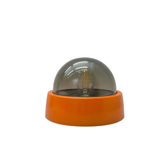 Orange Space Age Glass and Plastic Wall or Ceiling Lamp, Germany, 1970s - DIMENSION