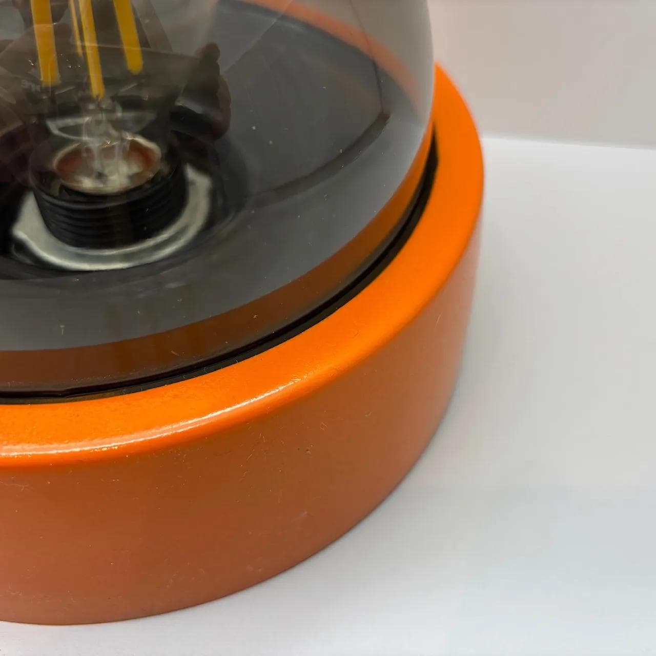 Orange Space Age Glass and Plastic Wall or Ceiling Lamp, Germany, 1970s - 15084