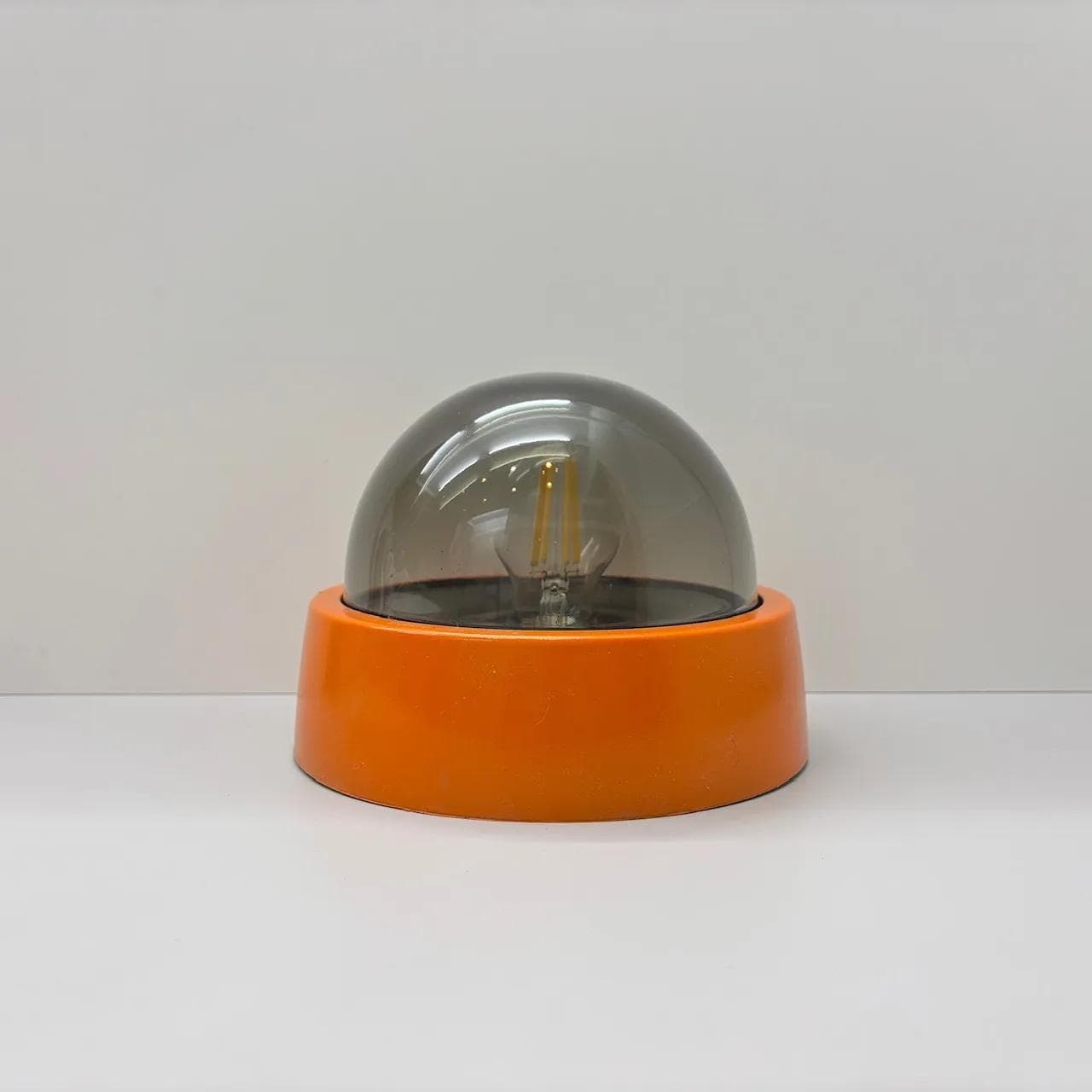 Orange Space Age Glass and Plastic Wall or Ceiling Lamp, Germany, 1970s - 15086