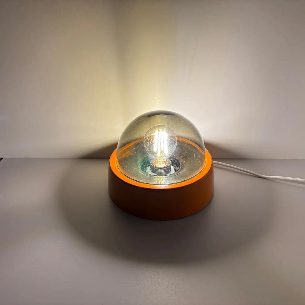 Orange Space Age Glass and Plastic Wall or Ceiling Lamp, Germany, 1970s - 15082