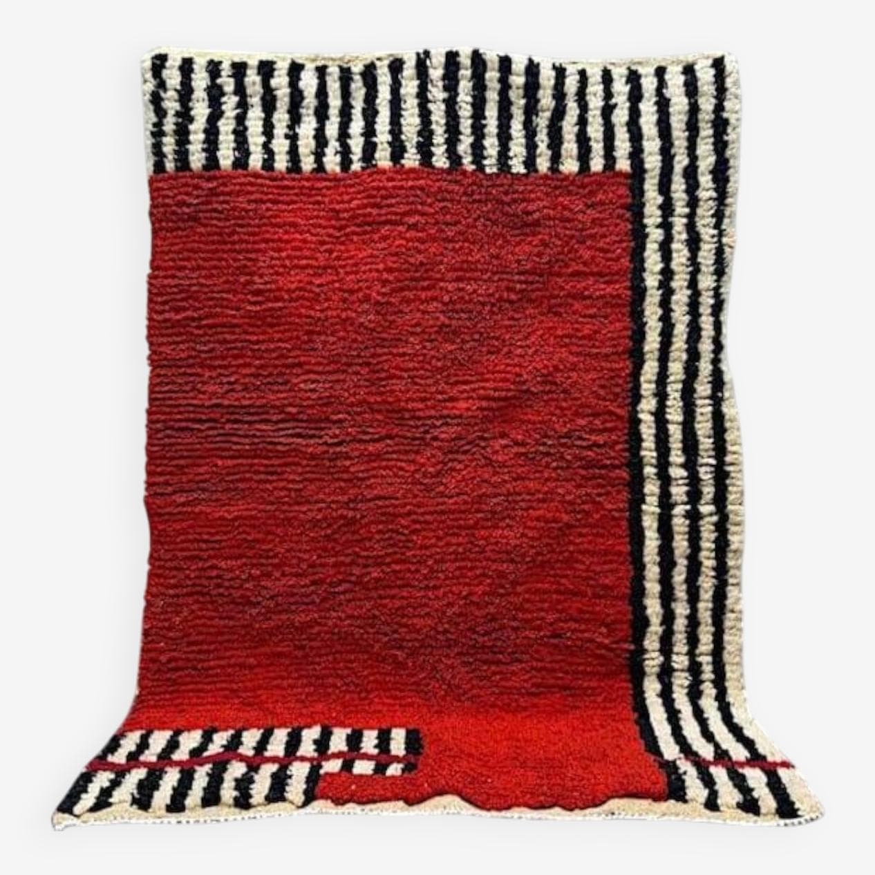 Ręcznie tkany dywan 150x250 cm, wełna, czerwony, Maroko - 207741