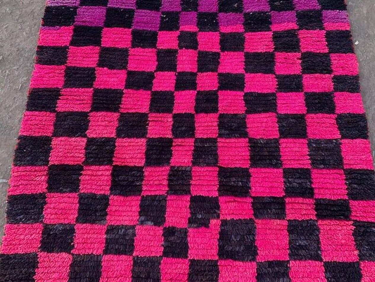 Ręcznie tkany dywan 150x250 cm, wełna, różowy, Maroko - 207733