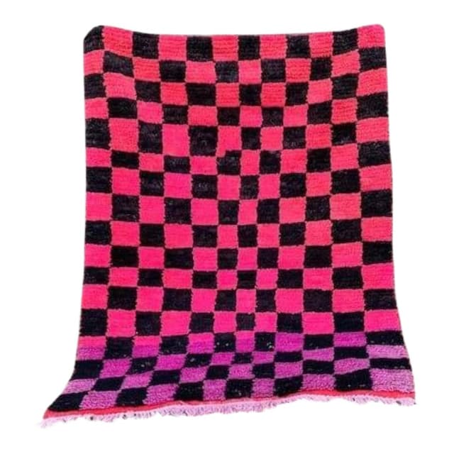 Ręcznie tkany dywan 150x250 cm, wełna, różowy, Maroko - WYMIARY