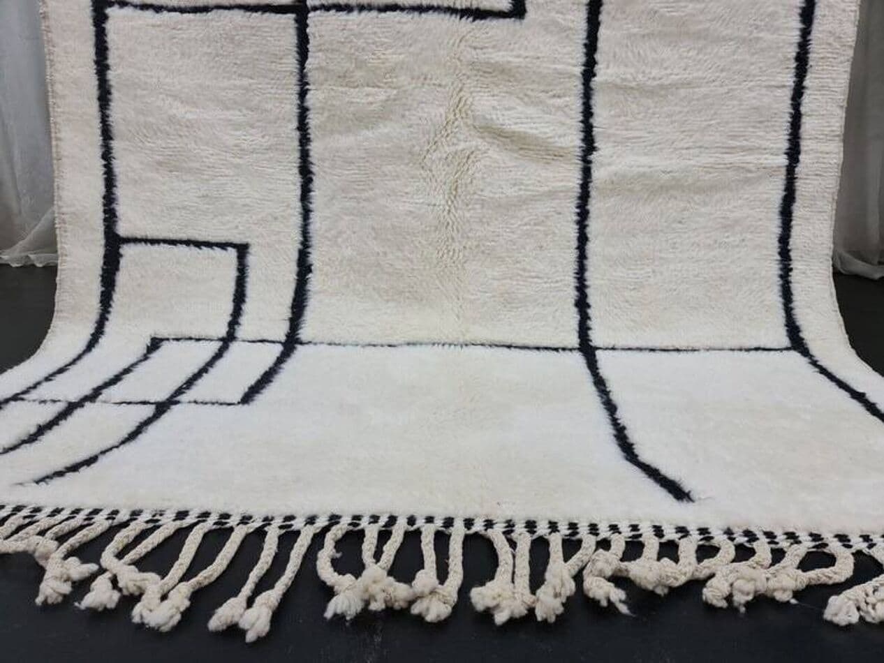 Ręcznie tkany dywan 150x260 cm, wełna, biały, Maroko - 207714