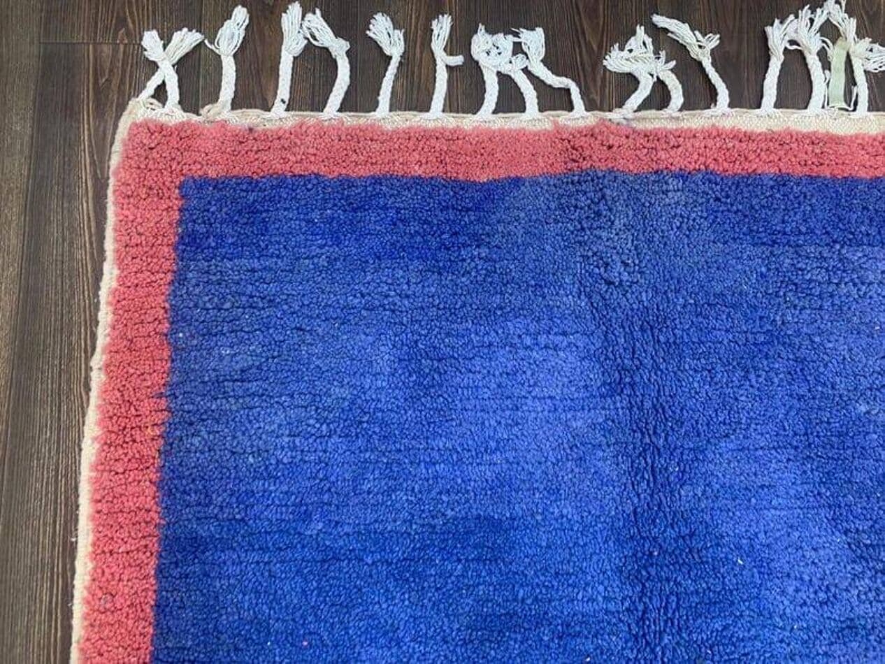 Ręcznie tkany dywan 100x200 cm, wełna, niebieski, kraj nieznany - 207696