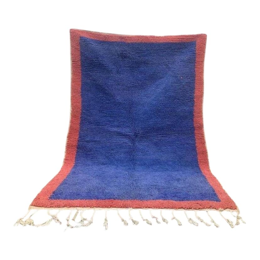 Ręcznie tkany dywan 100x200 cm, wełna, niebieski, kraj nieznany