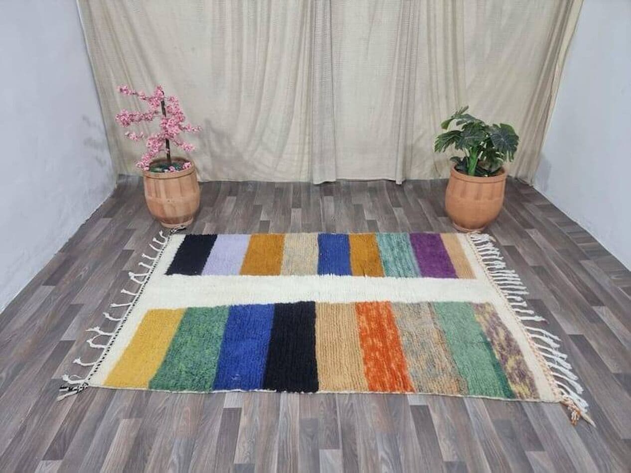 Handwoven rug 150x250 cm, wool, multicolor, Morocco - 207690