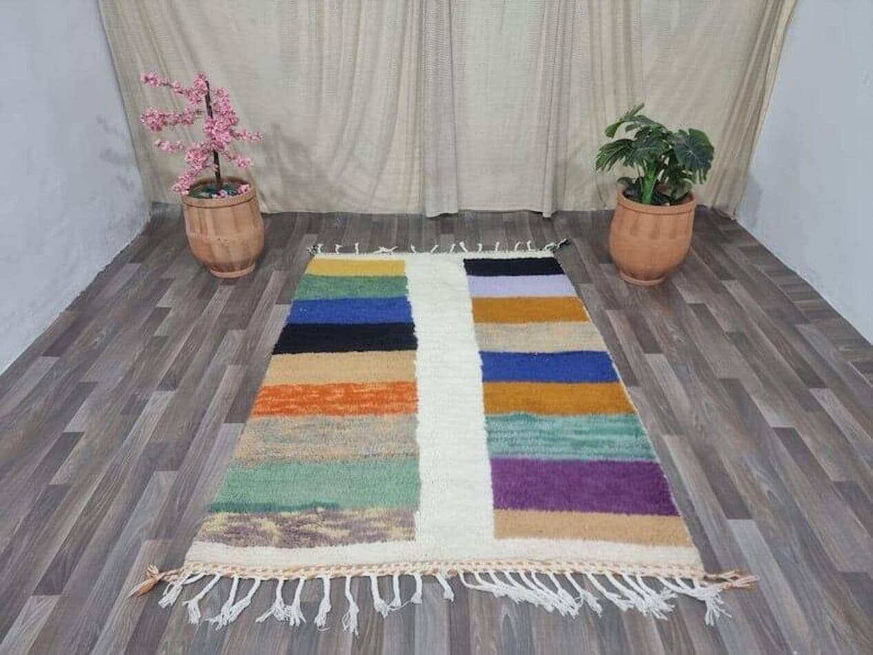 Handwoven rug 150x250 cm, wool, multicolor, Morocco - 207691