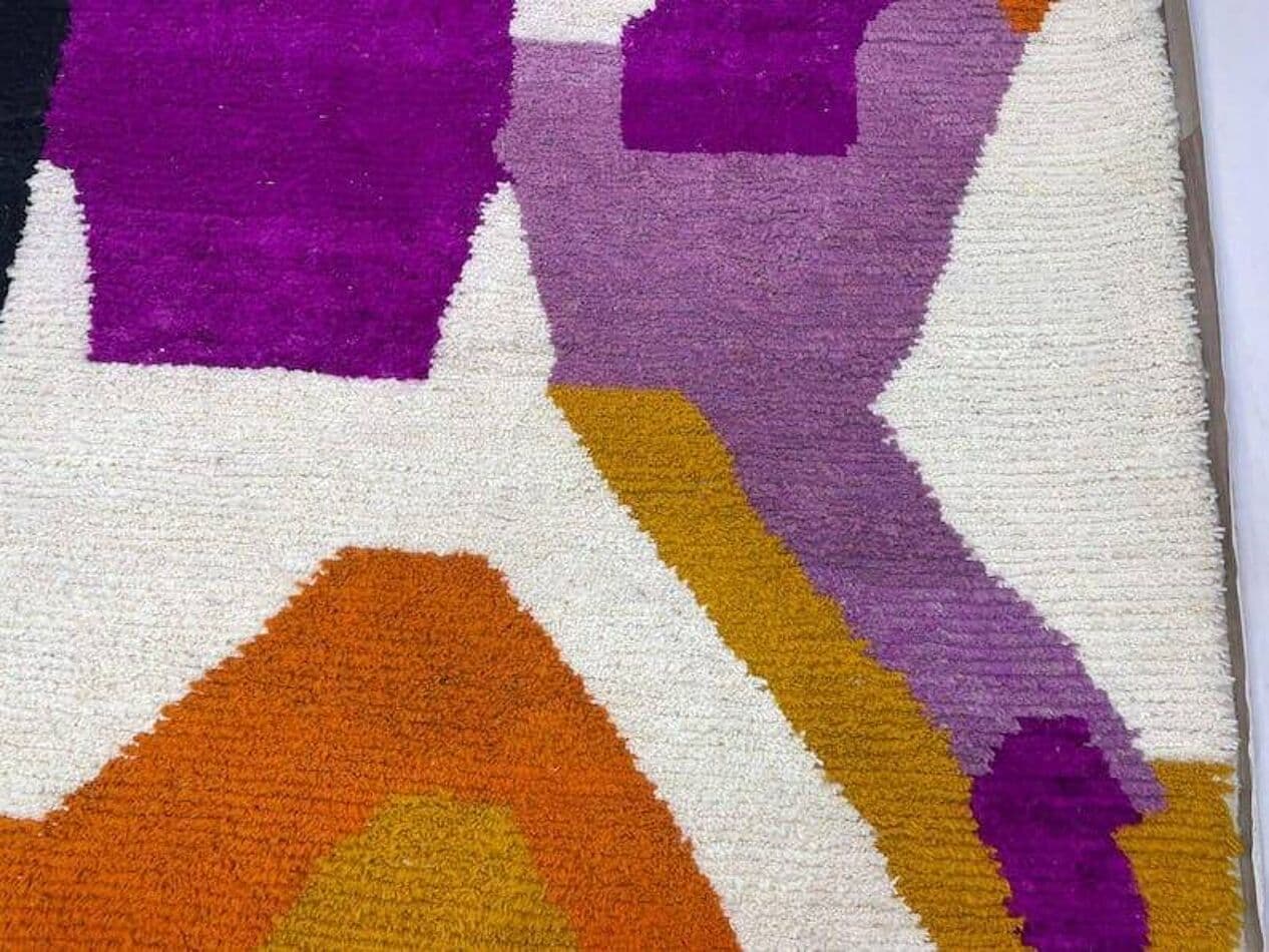 Ręcznie tkany dywan 145x255 cm, wełna, multikolor, Maroko - 207633