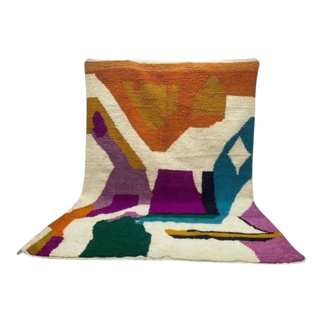 Ręcznie tkany dywan 145x255 cm, wełna, multikolor, Maroko - WYMIARY