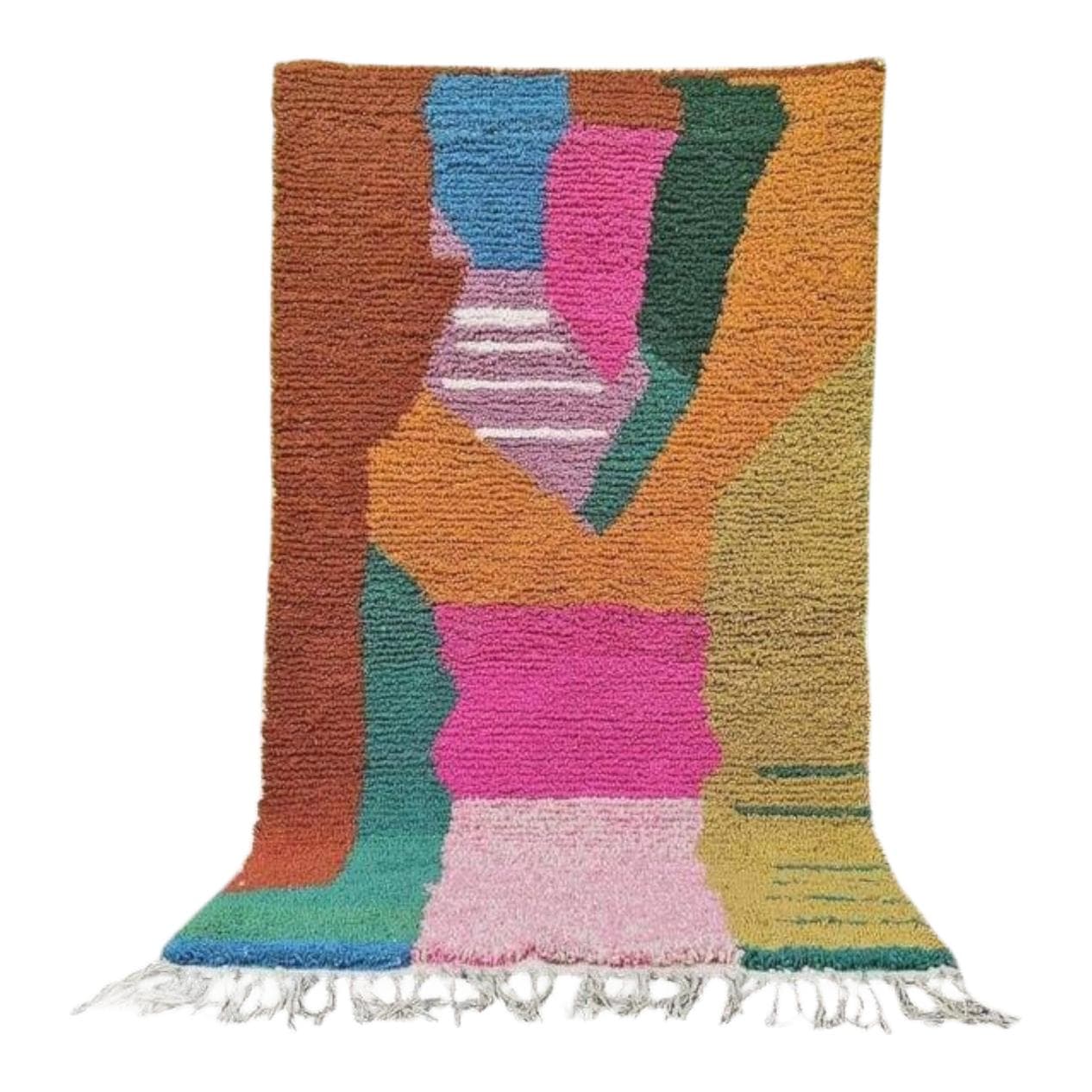 Handmade rug 100x200 cm, wool, multicolor, Morocco