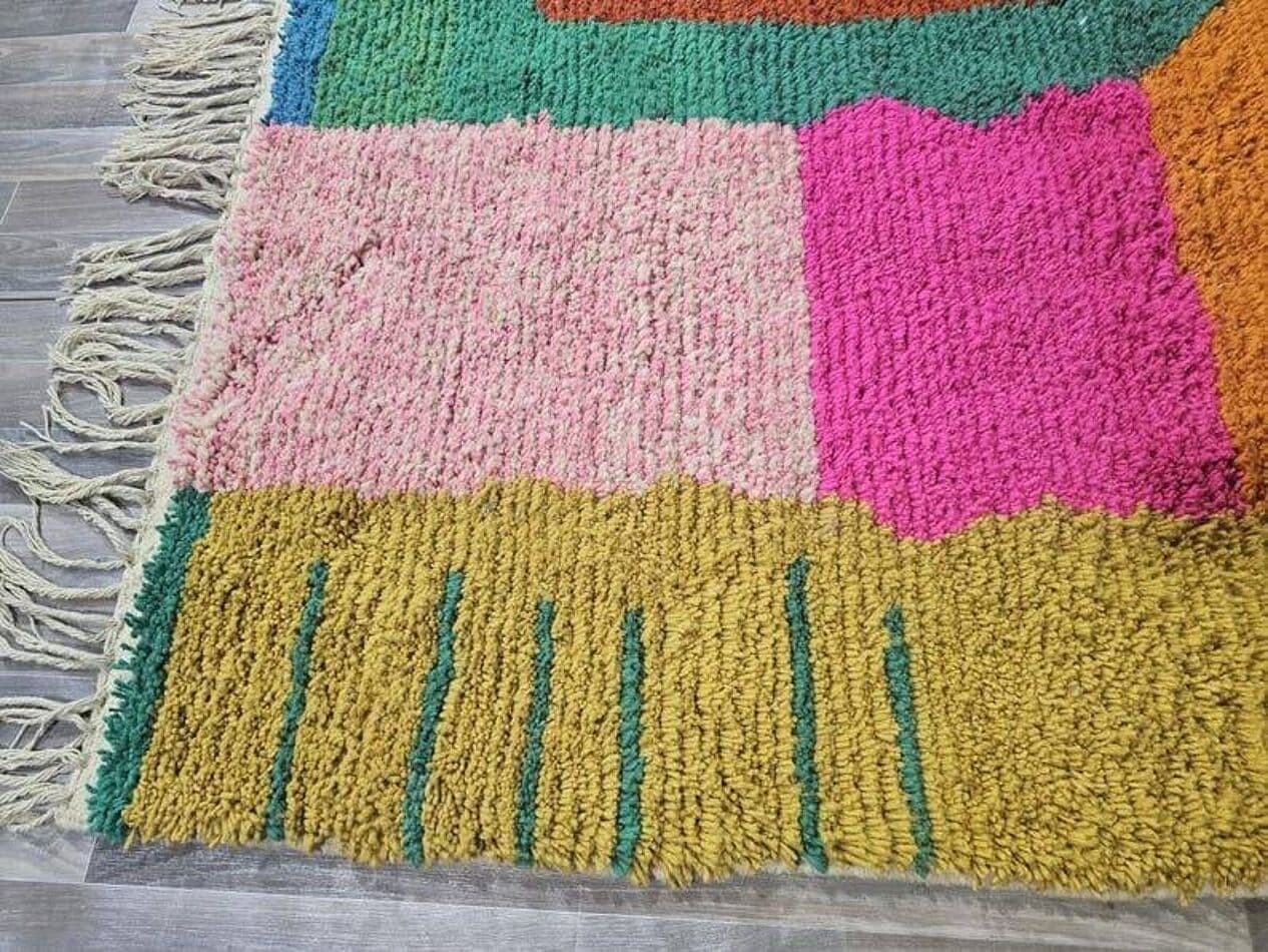 Handmade rug 100x200 cm, wool, multicolor, Morocco - 207631