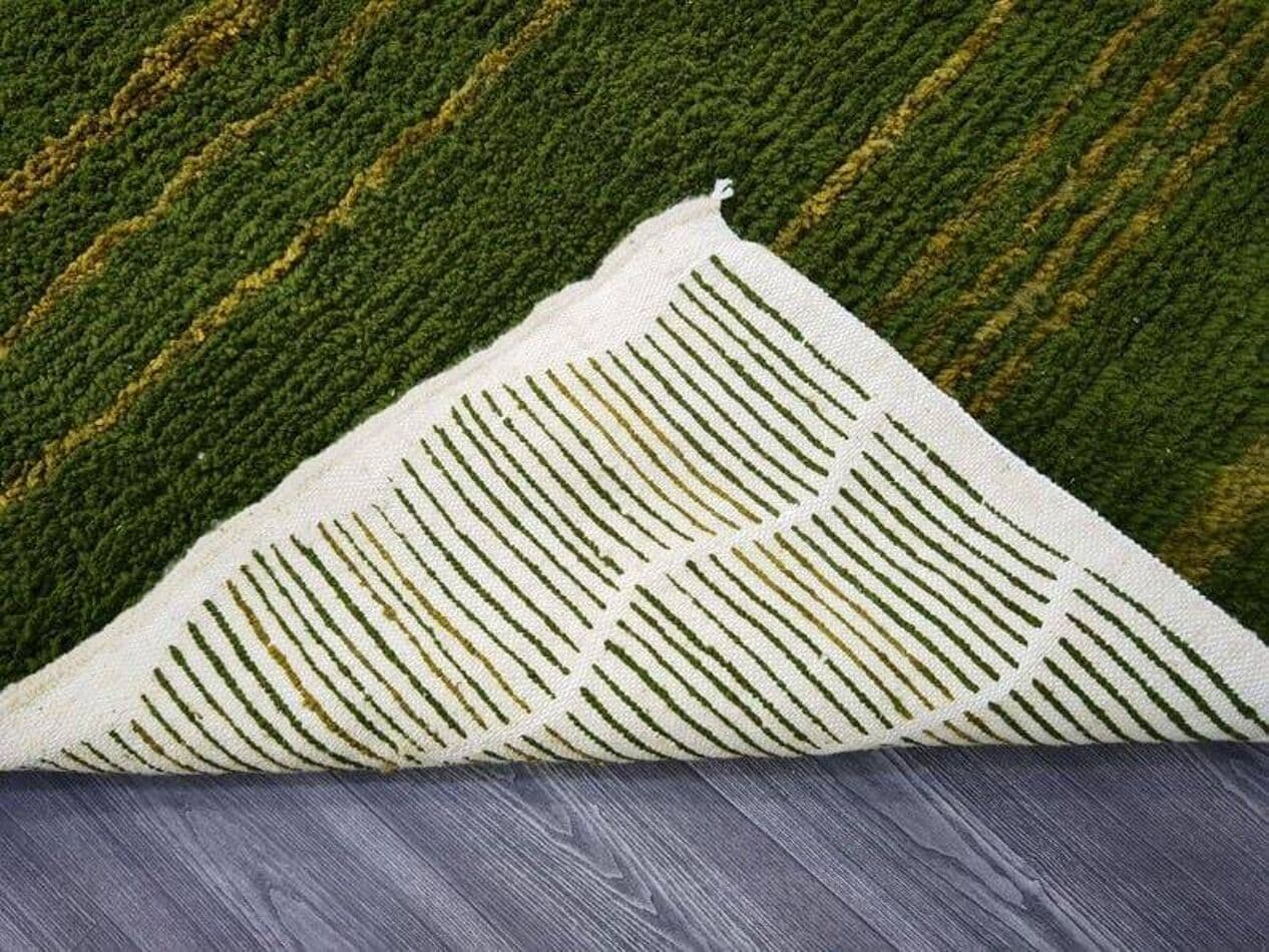 Handwoven rug 150x250 cm, wool, olive, Morocco - 209169