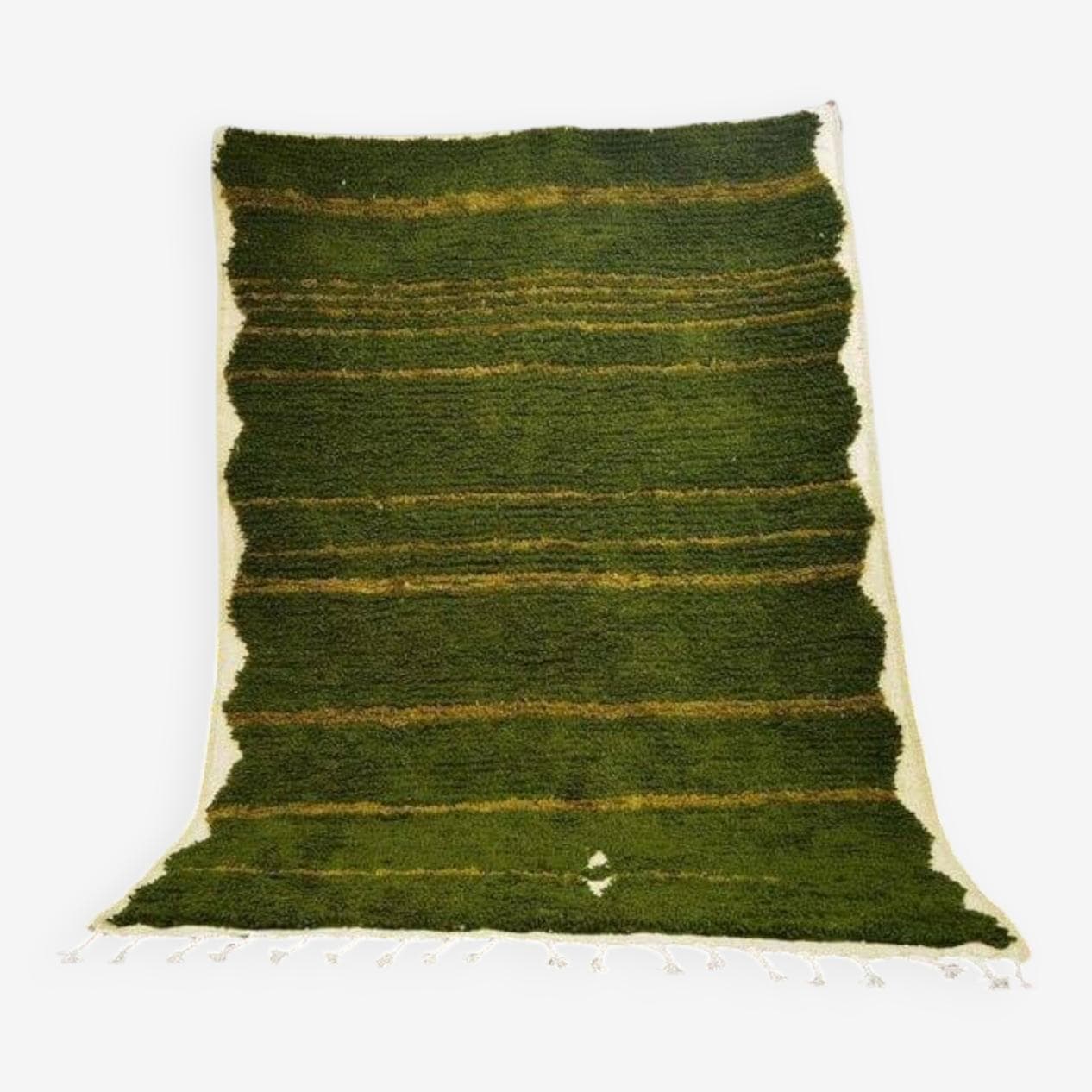 Handwoven rug 150x250 cm, wool, olive, Morocco - 209166