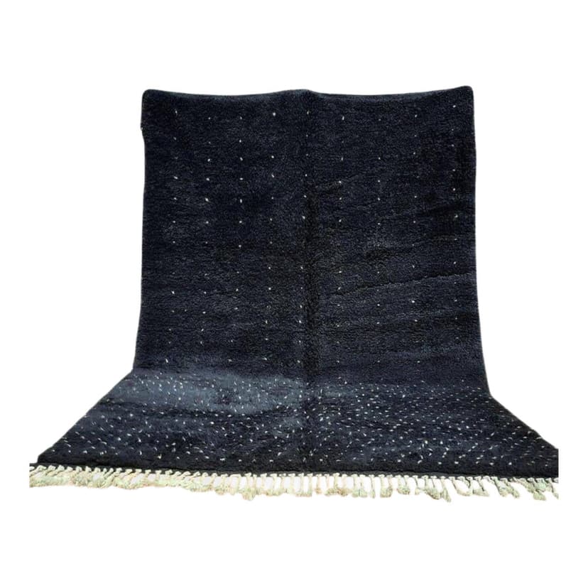 Ręcznie tkany dywan 100x200 cm, wełna, czarny, Maroko