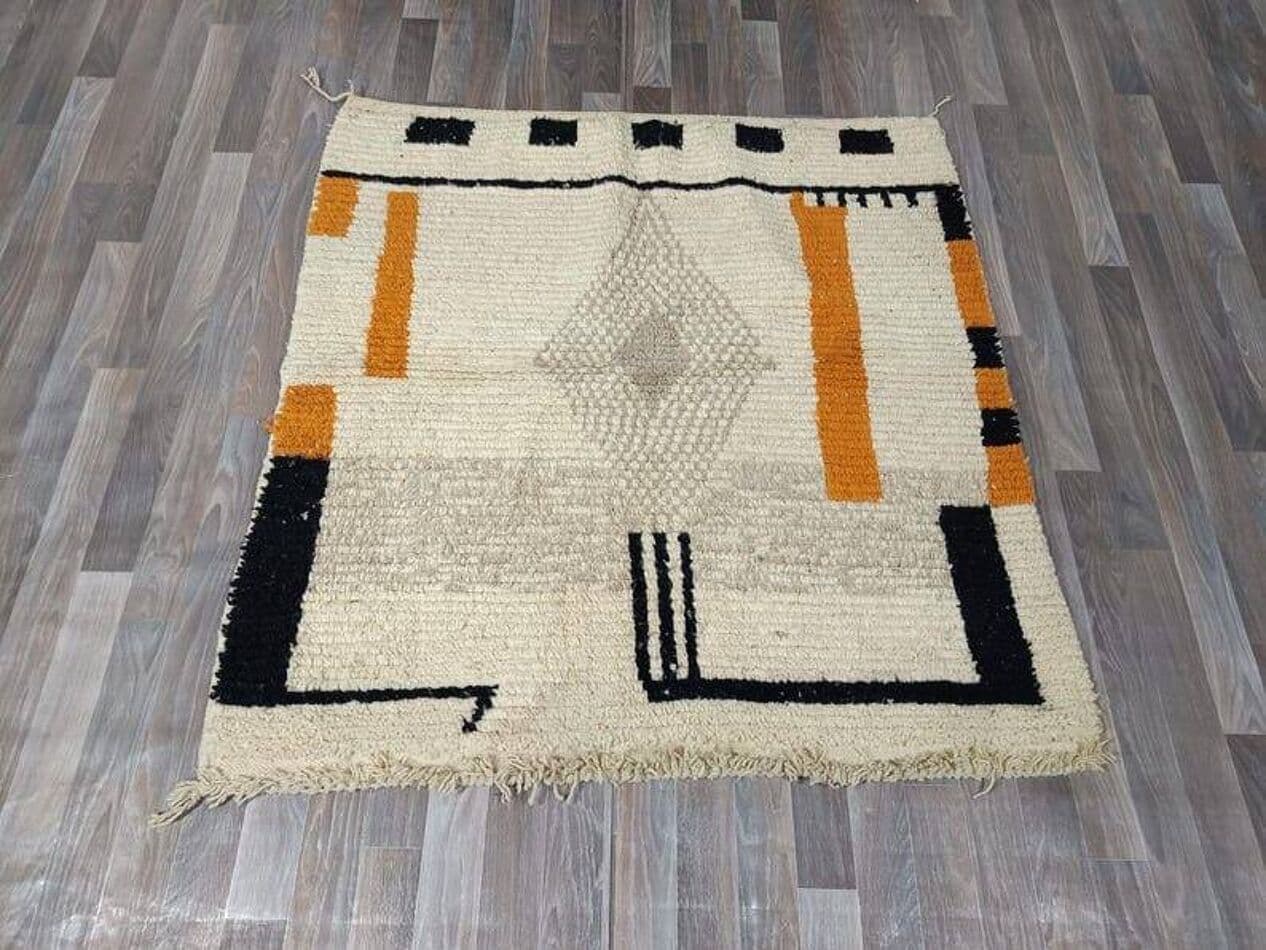 Handwoven rug 140x260 cm, wool, multicolor, Morocco - 209160