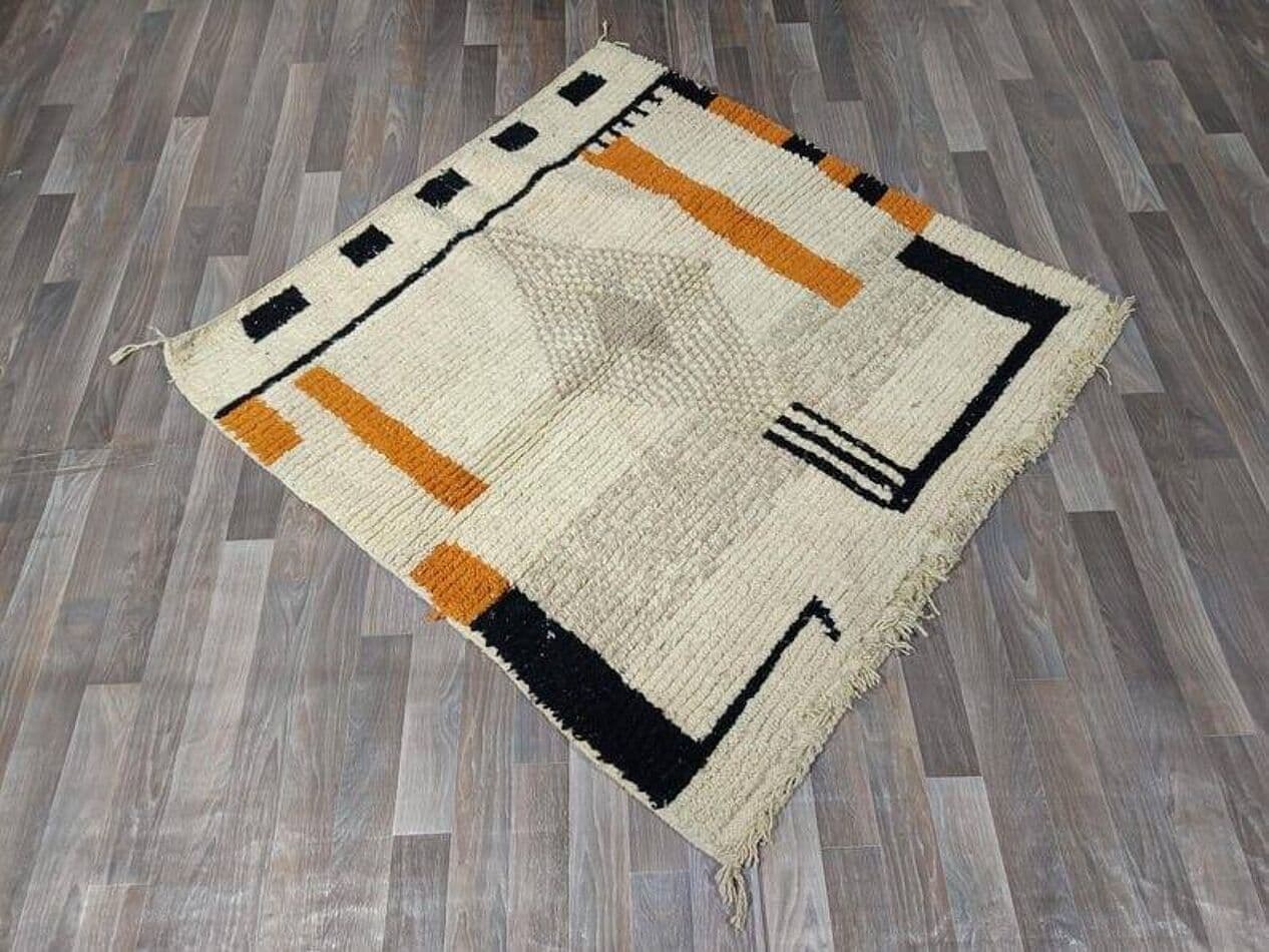Handwoven rug 140x260 cm, wool, multicolor, Morocco - 209155