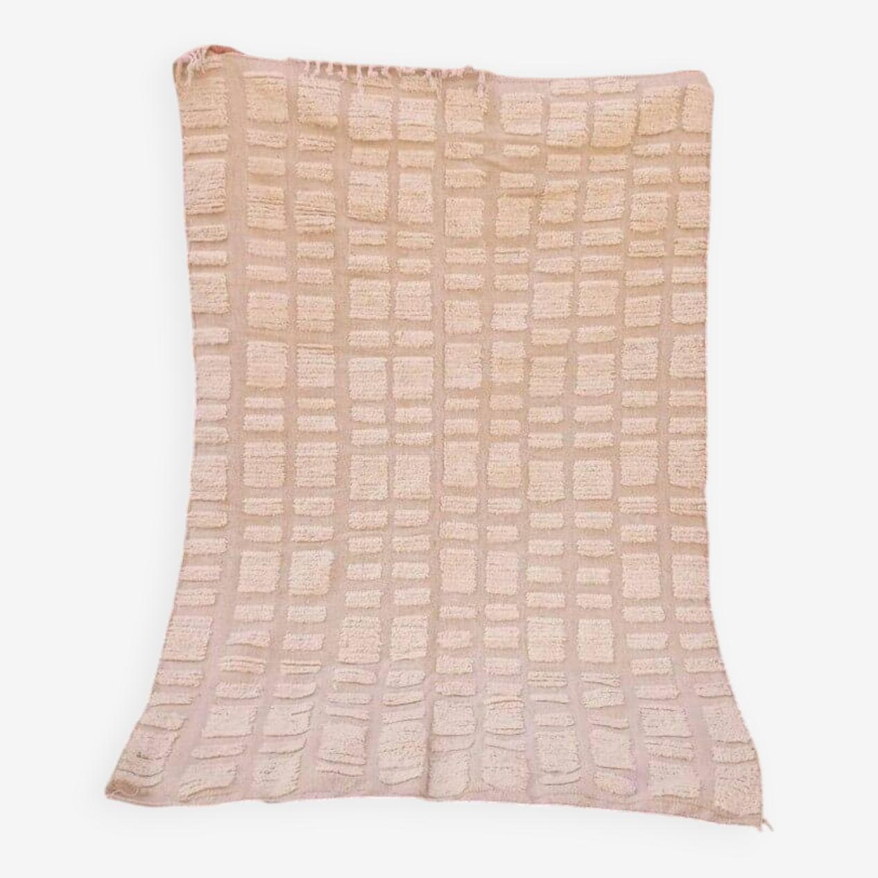 Handwoven rug 100x200 cm, wool, beige, Morocco - 209147