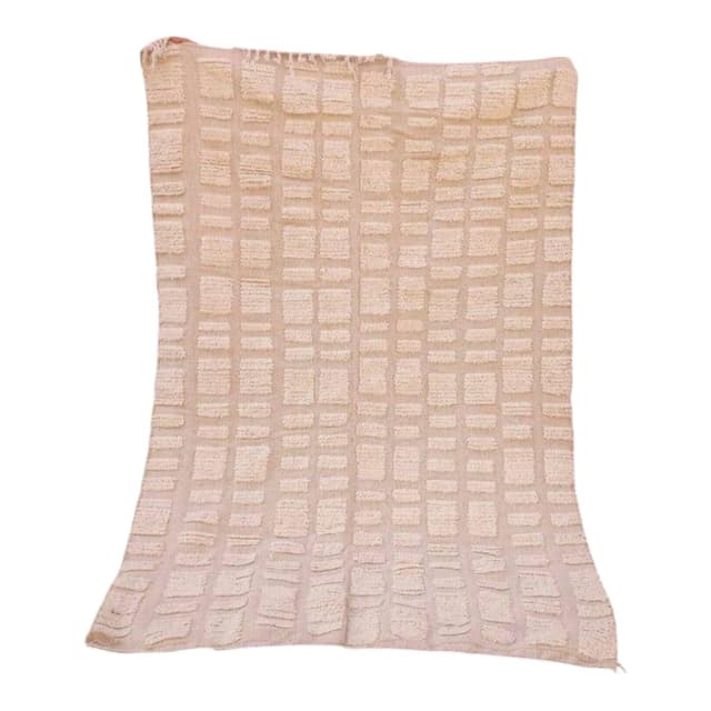 Handwoven rug 100x200 cm, wool, beige, Morocco - DIMENSION