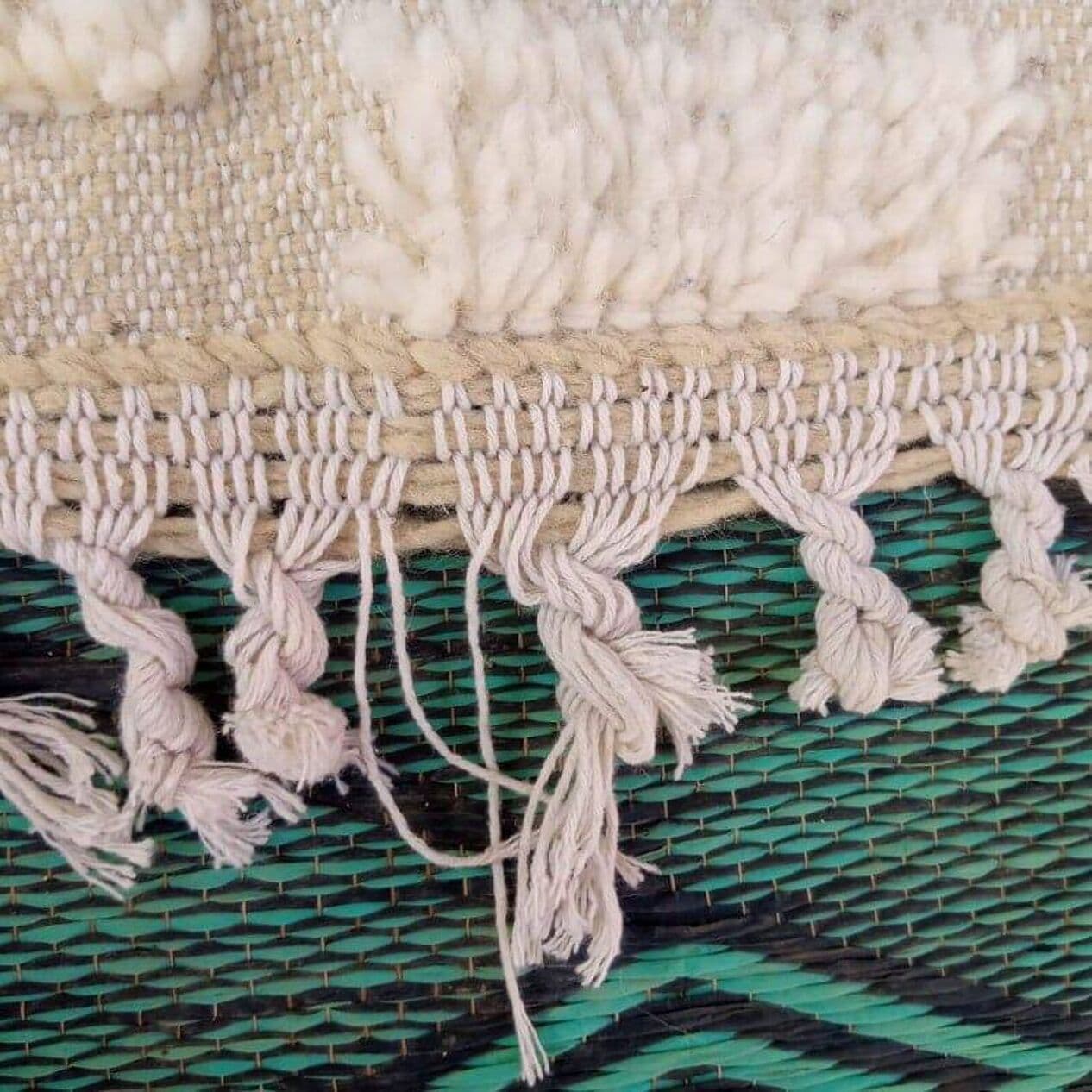 Handwoven rug 100x200 cm, wool, beige, Morocco - 209151