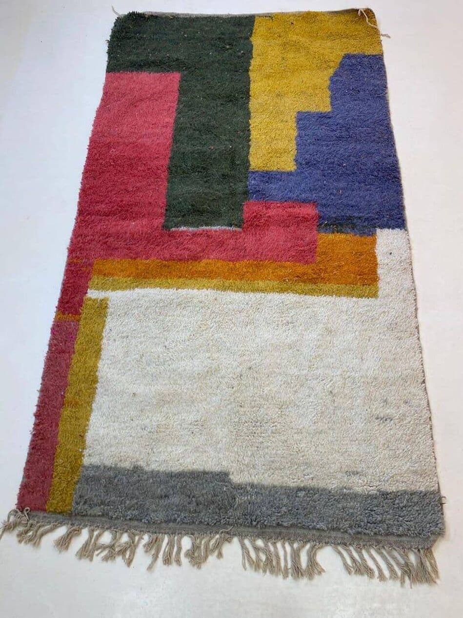 Handwoven rug 150x250 cm, wool, multicolor, Morocco - 209139