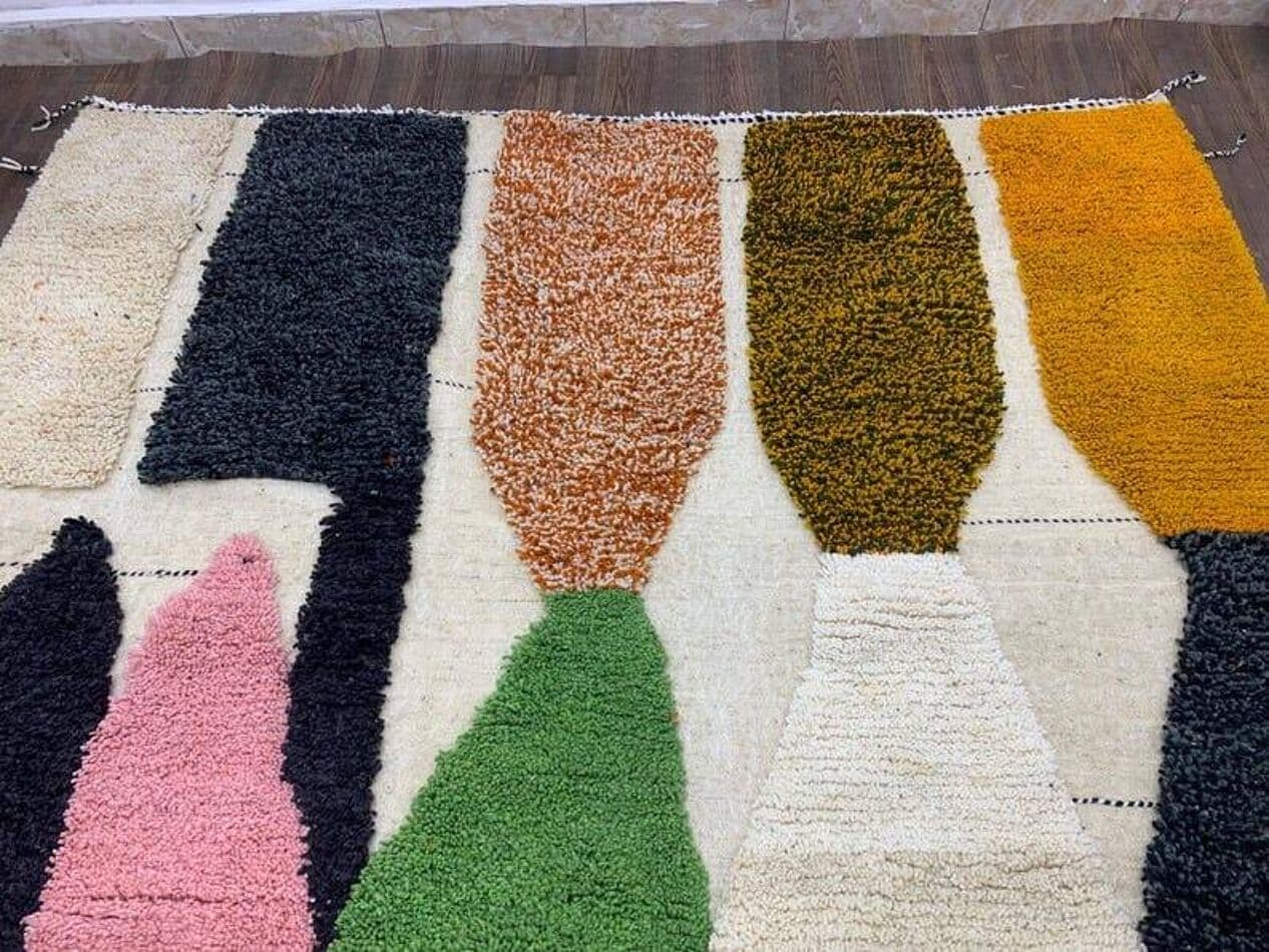Handwoven rug 200x300 cm, wool, multicolour, Morocco - 209127