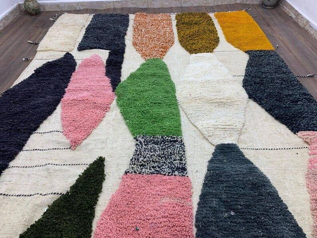 Handwoven rug 200x300 cm, wool, multicolour, Morocco - 209131