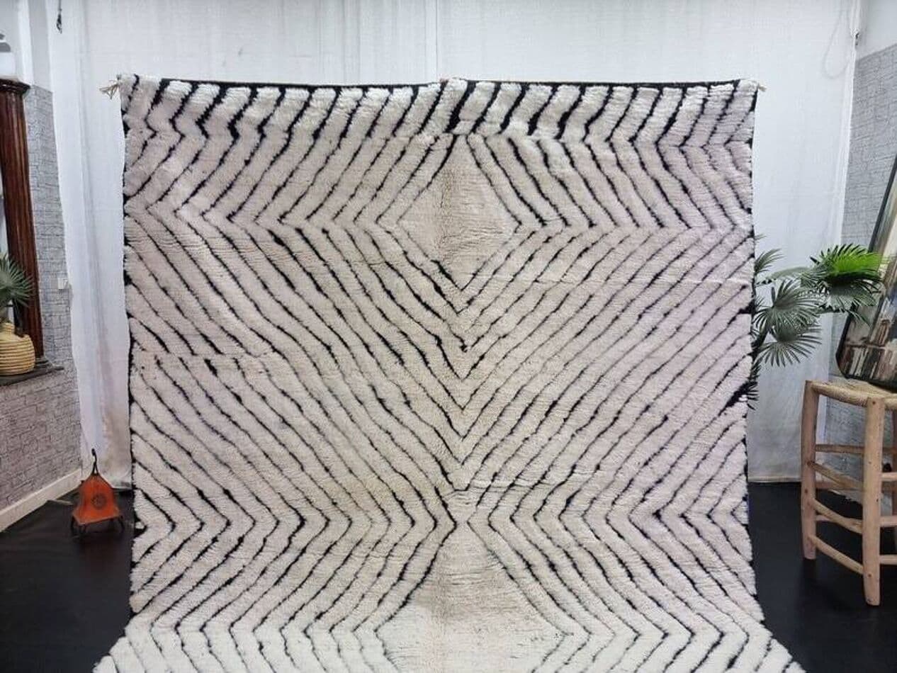 Ręcznie tkany dywan 200x300 cm, wełna, biały, - 209124