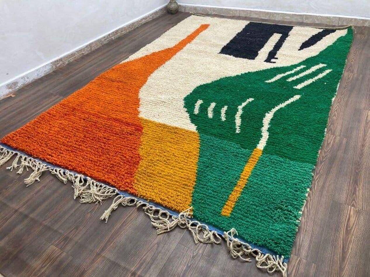 Handwoven rug 150x250 cm, wool, multicolor, Morocco - 209117