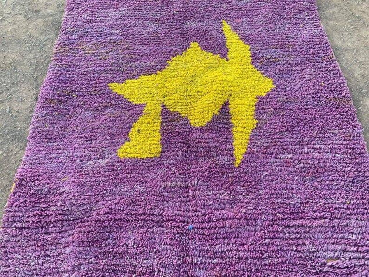 Handwoven rug 140x260 cm, wool, violet, Morocco - 209093