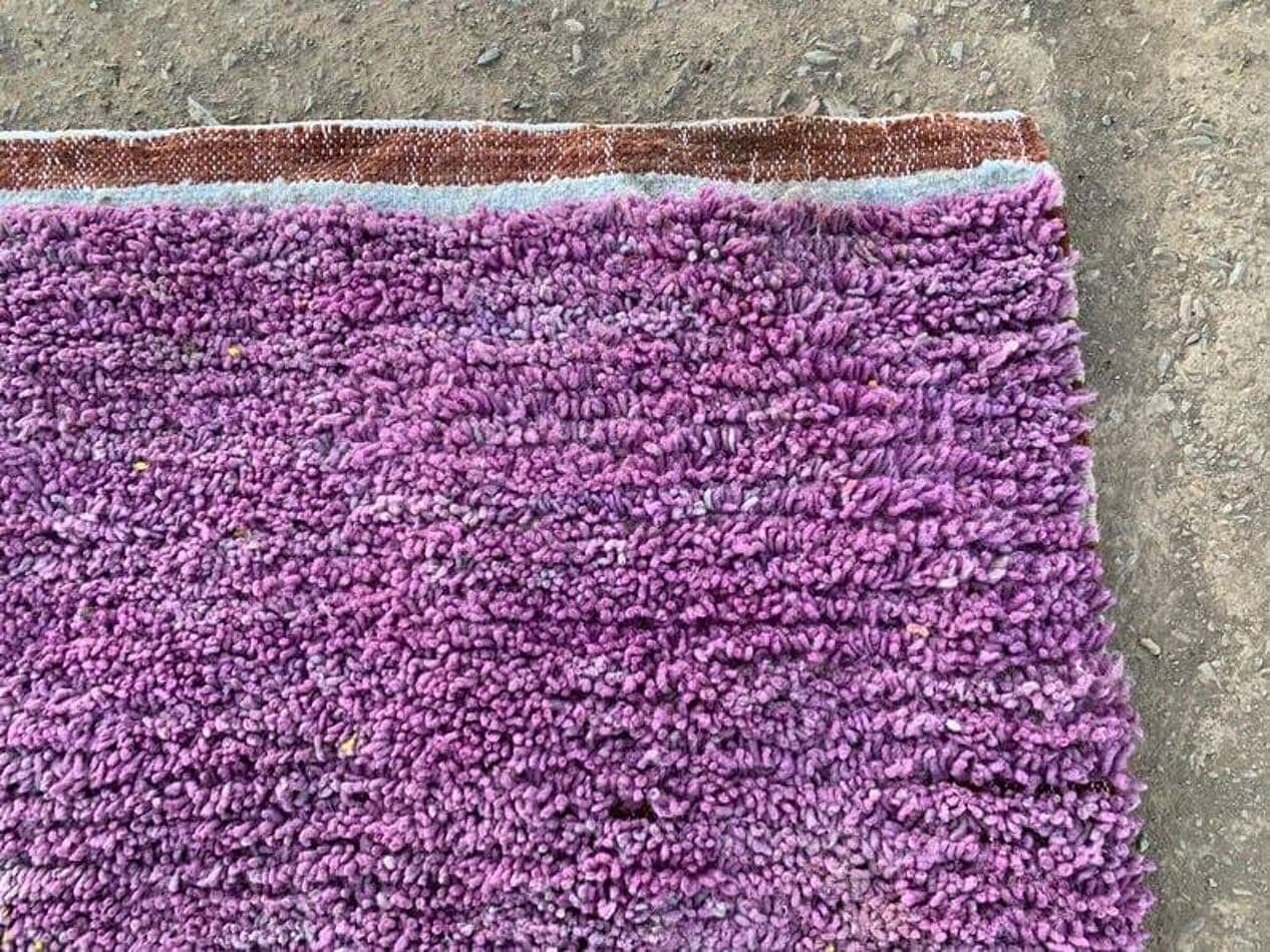 Handwoven rug 140x260 cm, wool, violet, Morocco - 209092