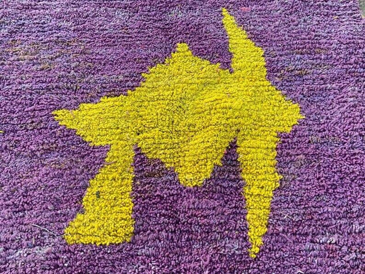 Handwoven rug 140x260 cm, wool, violet, Morocco - 209096