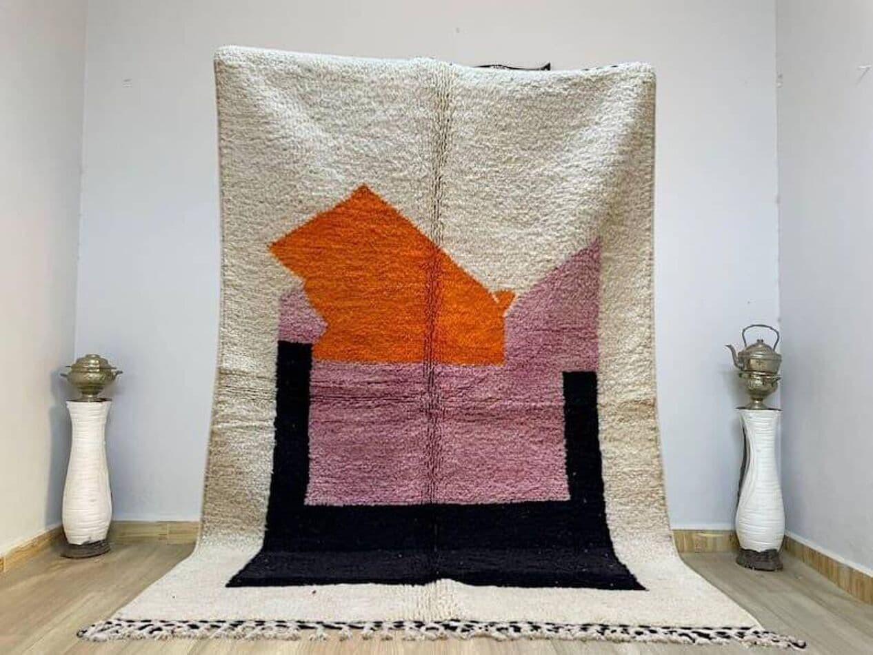 Handwoven rug 140x260 cm, wool, multicolor, Morocco - 209089