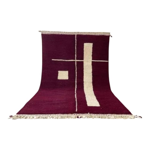 Ręcznie tkany dywan 150x250 cm, wełna, bordowy, Maroko - WYMIARY